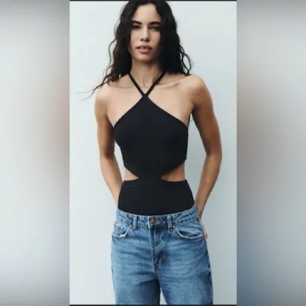 Zara Black Cutout Bodysuit